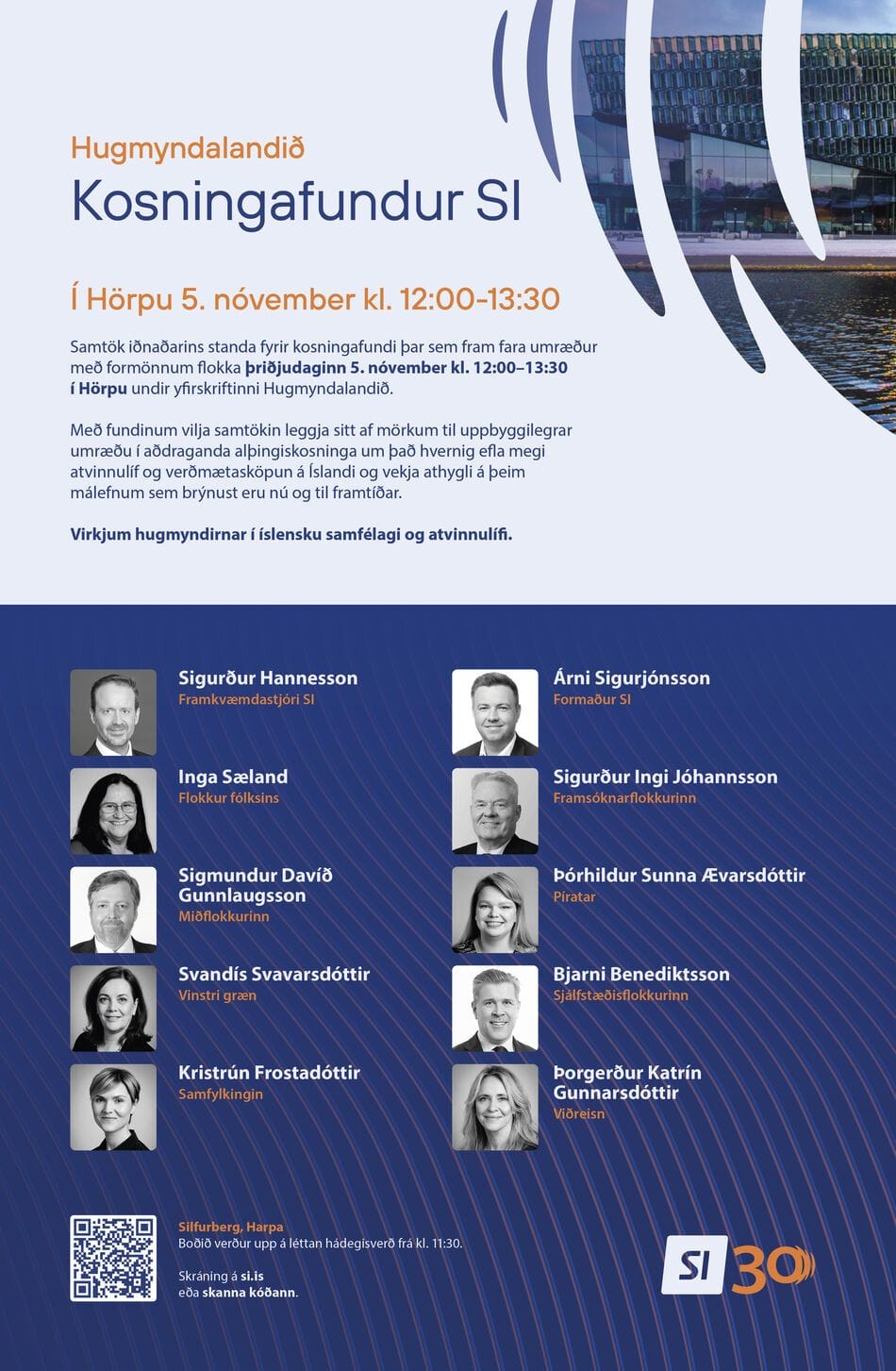 SI30-Kosningafundur-2024-258x378mm-Heilsida-29Okt_loka